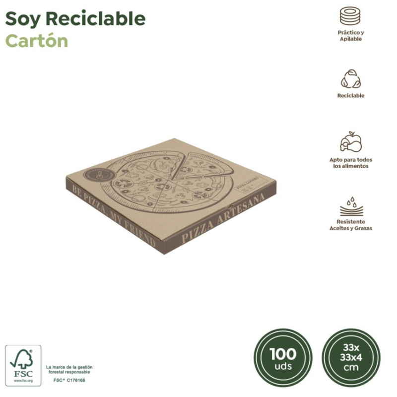 Caja de pizza kraft